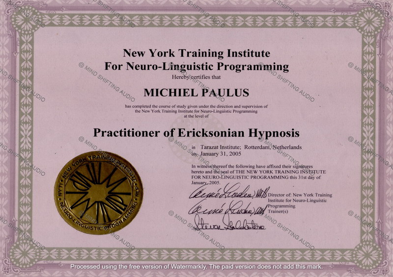 mind shifting audio diploma hypnosis